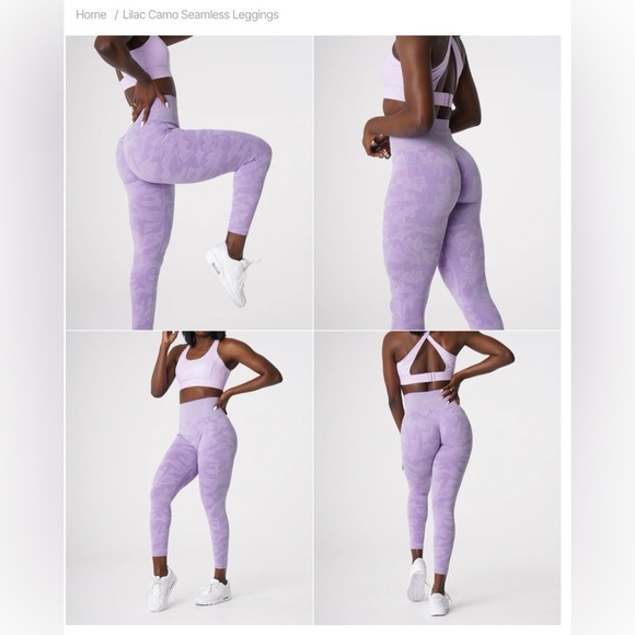 NVGTN Purple Camo High Waisted Leggings; size medium - Picture 2 of 5